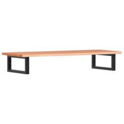 Berkfield Home Basin Shelf Wall Mounted Steel & Solid Wood Oak in Brown - thumbnail 1