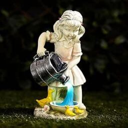 Marco Paul Solar Powered Garden Ornament - with Watering Can Outdoor Statue - thumbnail 1