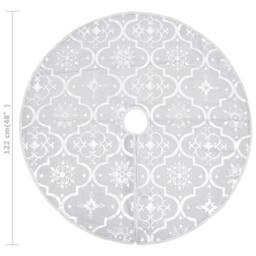 Berkfield Home Luxury Christmas Tree Skirt with Sock White 122 cm Fabric in Light Grey - thumbnail 8