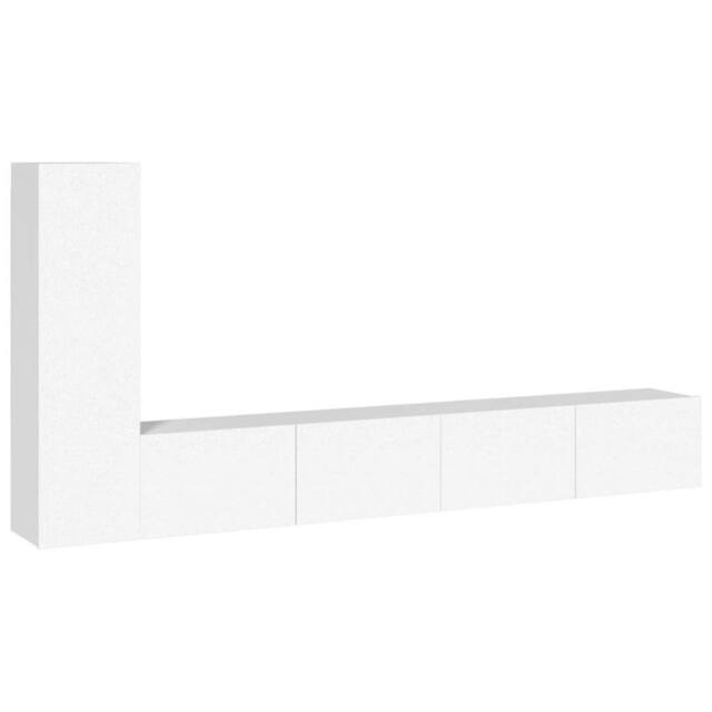 Berkfield Home 3 Piece TV Cabinet Set White Engineered Wood - image 1