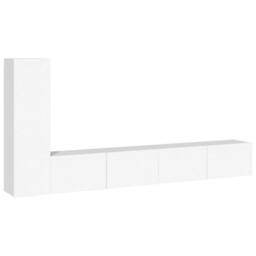 Berkfield Home 3 Piece TV Cabinet Set White Engineered Wood - thumbnail 1