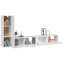 Berkfield Home 3 Piece TV Cabinet Set White Engineered Wood - thumbnail 4