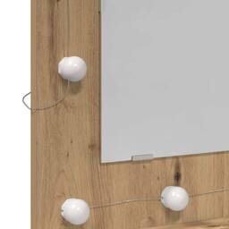 Berkfield Home Vanity Unit with Mirror Artisan Oak MDF, Glass 60 x 31.5 x 62 cm in Brown - thumbnail 9