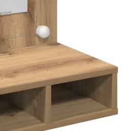 Berkfield Home Vanity Unit with Mirror Artisan Oak MDF, Glass 60 x 31.5 x 62 cm in Brown - thumbnail 8