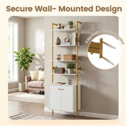 NESTLUNE White 7-Tier 186 cm Wall-Mounted Storage Rack - Size: 100 cm x 15 cm - thumbnail 3