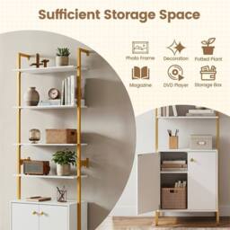 NESTLUNE White 7-Tier 186 cm Wall-Mounted Storage Rack - Size: 100 cm x 15 cm - thumbnail 1