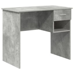 Berkfield Home Desk with Storage Concrete Grey 90x49.5x75 cm Engineered wood - thumbnail 2