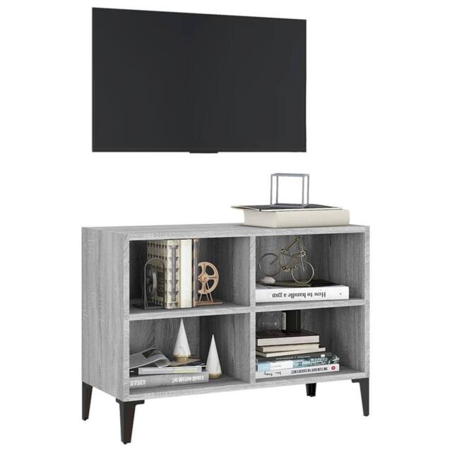 Berkfield Home TV Cabinet with Metal Legs Grey Sonoma 69.5x30x50 cm - image 1