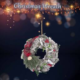 VFM e-Store Christmas Wreath Decoration 37cm x 37cm Green X 1 - Size: 37 cm x 37 cm - thumbnail 3