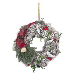 VFM e-Store Christmas Wreath Decoration 37cm x 37cm Green X 1 - Size: 37 cm x 37 cm - thumbnail 1