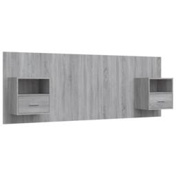 Berkfield Home Classic Bed Headboard with Cabinets Grey Sonoma Engineered Wood - thumbnail 3