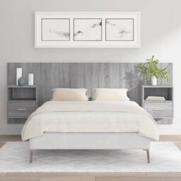 Berkfield Home Classic Bed Headboard with Cabinets Grey Sonoma Engineered Wood - thumbnail 2