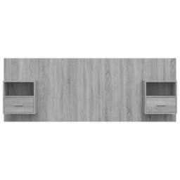 Berkfield Home Classic Bed Headboard with Cabinets Grey Sonoma Engineered Wood - thumbnail 4