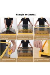 Living and Home 3Pcs Collapsible Storage Box Large Size Stackable Clear Plastic Storage Box With Wheel in Yellow - thumbnail 5