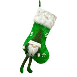 Obasyhig Style 3 Christmas Decoration Faceless Old Man Knitted Sock Gift Bag in Green - thumbnail 5
