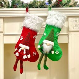 Obasyhig Style 3 Christmas Decoration Faceless Old Man Knitted Sock Gift Bag in Green - thumbnail 3