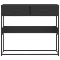 Berkfield Home Console Table Black 90x35x80 cm Engineered Wood - Size: 90 x 35 x 80 cm - thumbnail 4
