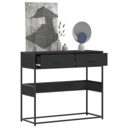 Berkfield Home Console Table Black 90x35x80 cm Engineered Wood - Size: 90 x 35 x 80 cm - thumbnail 1
