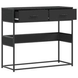 Berkfield Home Console Table Black 90x35x80 cm Engineered Wood - Size: 90 x 35 x 80 cm - thumbnail 7