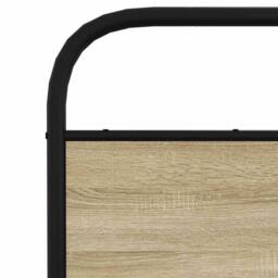 Berkfield Home Metal Bed Frame without Mattress Sonoma Oak 137x190 cm in Brown - thumbnail 7
