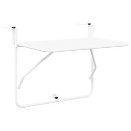 Berkfield Home Balcony Table White Metal 60 x 39 x 50 cm Outdoor Table - thumbnail 2