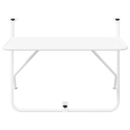 Berkfield Home Balcony Table White Metal 60 x 39 x 50 cm Outdoor Table - thumbnail 6