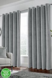 100% Blackout Luxury Supersoft Velvet Thermal Eyelet Curtains for Living Room & Bedrooms