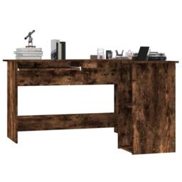 Berkfield Home Modern Corner Desk Smoked Oak 120x140x75 cm Engineered Wood in Brown - Size: 120 x 140 x 75 cm
