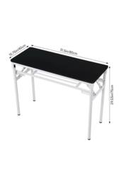 Living and Home Foldable 80 x 40cm 2-tier Office Desk with Adjustable Foot Pads in Black - Size: 80 x 40 cm - thumbnail 2
