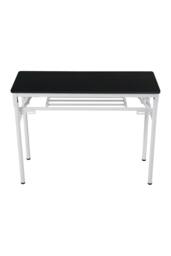 Living and Home Foldable 80 x 40cm 2-tier Office Desk with Adjustable Foot Pads in Black - Size: 80 x 40 cm - thumbnail 3