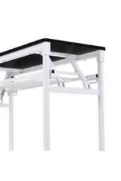 Living and Home Foldable 80 x 40cm 2-tier Office Desk with Adjustable Foot Pads in Black - Size: 80 x 40 cm - thumbnail 5