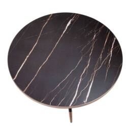 Angel Cerda Round Coffee Table 90x30 cm Black Porcelain Marble - thumbnail 5