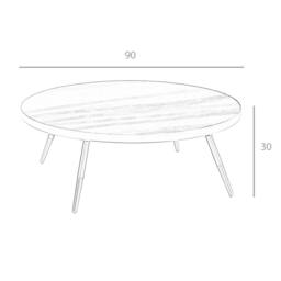Angel Cerda Round Coffee Table 90x30 cm Black Porcelain Marble - thumbnail 7