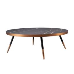 Angel Cerda Round Coffee Table 90x30 cm Black Porcelain Marble - thumbnail 2
