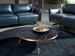 Angel Cerda Round Coffee Table 90x30 cm Black Porcelain Marble - thumbnail 3