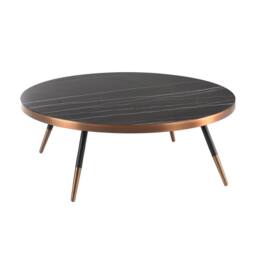 Angel Cerda Round Coffee Table 90x30 cm Black Porcelain Marble - thumbnail 1