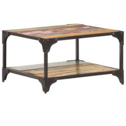 Berkfield Home Beautiful Coffee Table 60x60x35 cm Solid Reclaimed Wood - Size: 60 x 60 x 35 cm - thumbnail 9