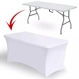 Alivio 6ft Folding Table Heavy Duty Trestle Table for Camping 180 x 70 x 74cm in White - Size: 180 x 70 x 74 cm - thumbnail 2