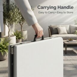 Alivio 6ft Folding Table Heavy Duty Trestle Table for Camping 180 x 70 x 74cm in White - Size: 180 x 70 x 74 cm - thumbnail 8