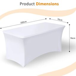 Alivio 6ft Folding Table Heavy Duty Trestle Table for Camping 180 x 70 x 74cm in White - Size: 180 x 70 x 74 cm - thumbnail 3