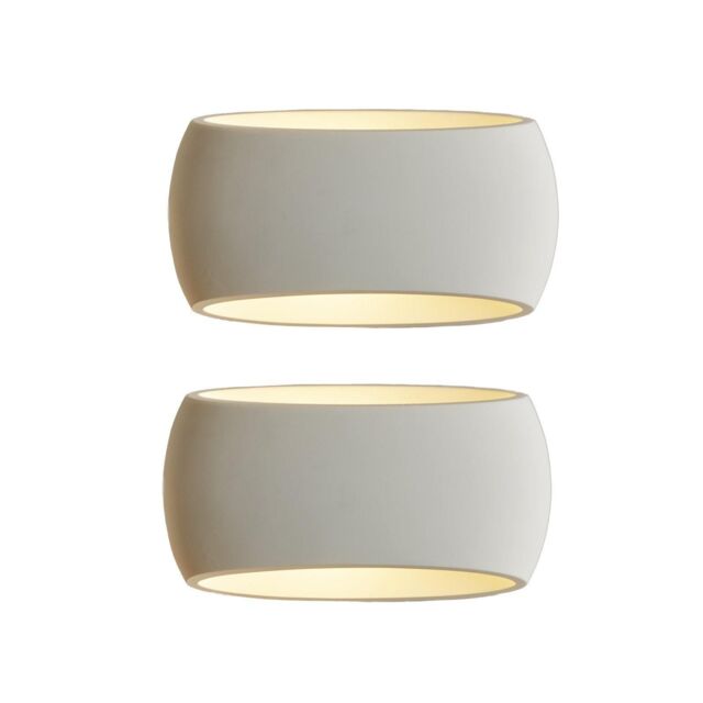 Harper Living 2X Wall Sconce Lamp with White Oval Ceramic Shade, Wall Mounted Light - image 1