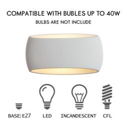 Harper Living 2X Wall Sconce Lamp with White Oval Ceramic Shade, Wall Mounted Light - thumbnail 4