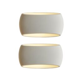 Harper Living 2X Wall Sconce Lamp with White Oval Ceramic Shade, Wall Mounted Light - thumbnail 1