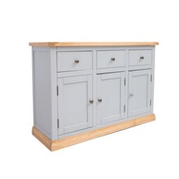 Cabinet Bits Bomporto Light Grey 3 Drawer 3 Door Sideboard Brass Knob - thumbnail 4