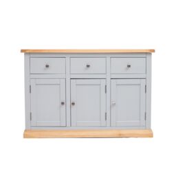 Cabinet Bits Bomporto Light Grey 3 Drawer 3 Door Sideboard Brass Knob - thumbnail 2