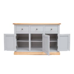 Cabinet Bits Bomporto Light Grey 3 Drawer 3 Door Sideboard Brass Knob - thumbnail 5