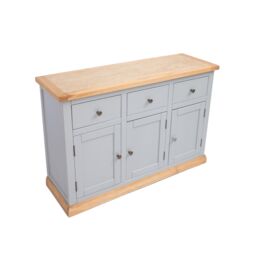 Cabinet Bits Bomporto Light Grey 3 Drawer 3 Door Sideboard Brass Knob - thumbnail 1