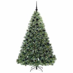 Berkfield Home Realistic Artificial Christmas Tree with 300 LEDs Green 180 cm PE - thumbnail 1