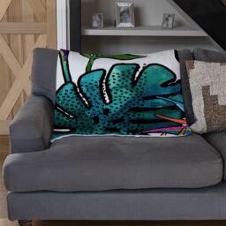 Benjamin Tate Design flowers with contour Designer Blanket in Natural - Size: 120 cm x 150 cm - thumbnail 2