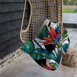 Benjamin Tate Design flowers with contour Designer Blanket in Natural - Size: 120 cm x 150 cm - thumbnail 3